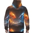 thumbnail image 7 of Rateoe Red And Blue Fire Dragon D Pattern Mens Hoodie, Pullover Hooded Sweatshirt, Kangaroo Pocket Hoodie Ideal for Daily Wear, Travel and Home-Large, 7 of 7