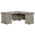 thumbnail image 1 of Bowery Hill Contemporary Engineered Wood L-Shaped Computer Desk in Split Oak, 1 of 18