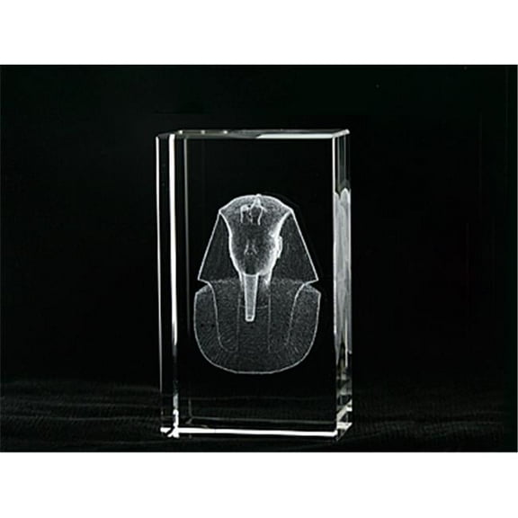 Asfour Crystal 1168-100-03 2.4 L x 4 H x 1.4 W in. Crystal Laser-Engraved King Tut Ancient Egypt Laser-Cut