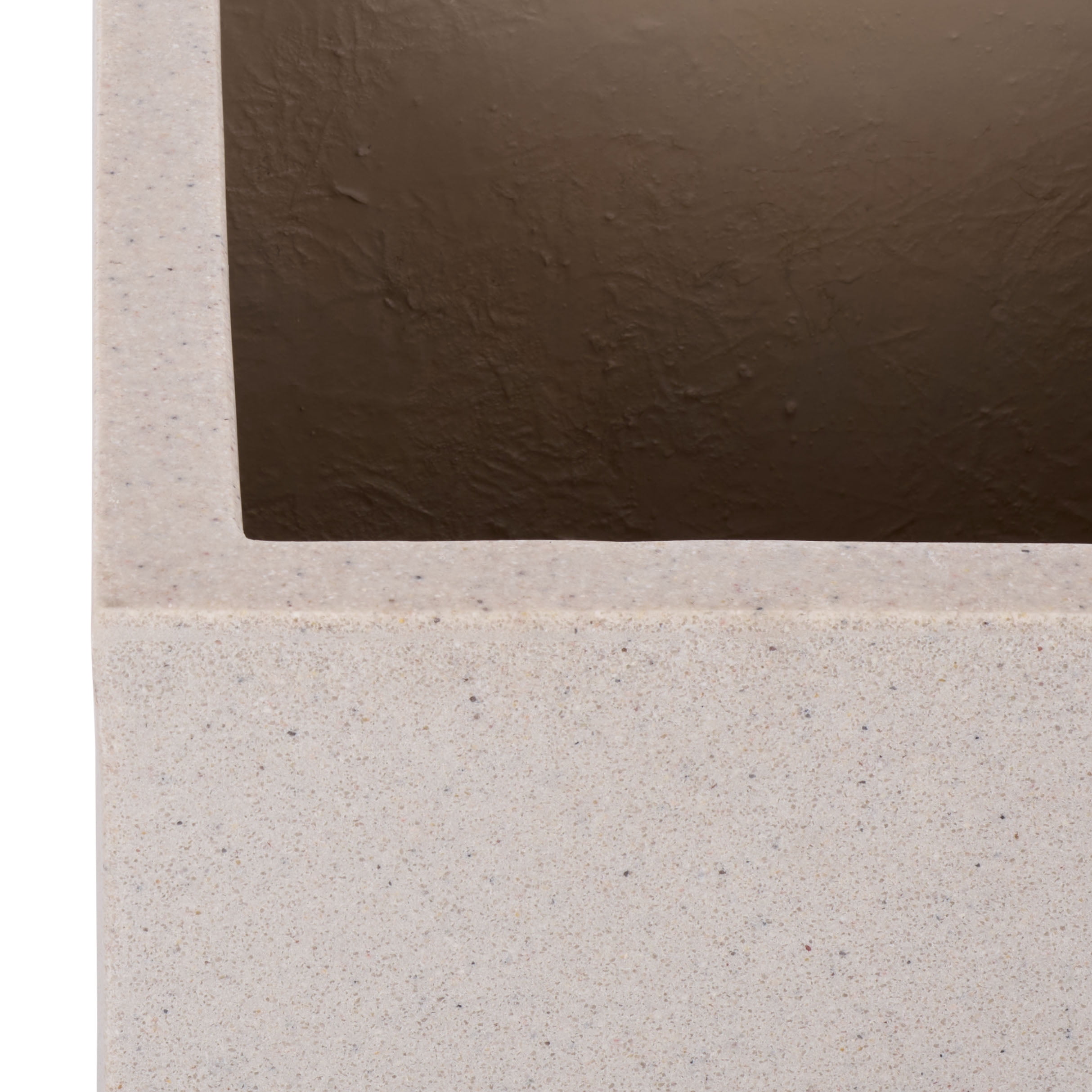 Safavieh 19.7" x 19.7" x 19.7" Square Beige Fiberstone Planter