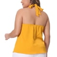 thumbnail image 3 of DARING DIVA Women's Plus Self Tie Halter Neck Camisole 1X Orange, 3 of 6