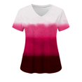 thumbnail image 2 of Fesfesfes Women's Tops Short Sleeve Women's Fashion Short Sleeve V-Neck Tops Working Uniform Printing Pocket Blouse Tops Women's T-Shirts 10(XL), 2 of 5