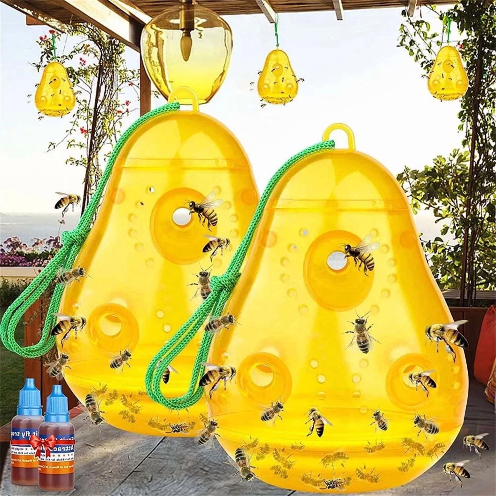 PURELY- Pear Shape Bee Trap - Backyard, Orchard & Garden Bee Reduction Device