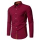 thumbnail image 1 of Blusa y camisa de manga larga con cuello vuelto para hombre, informal, con botones y retazos, de poliéster, 1 of 9