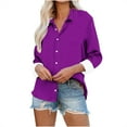 thumbnail image 1 of cfhntfmh Womens Button down Shirts Casual Fall Long Sleeve Collared Work Blouses Lounge Comfy Office Tops, 1 of 6