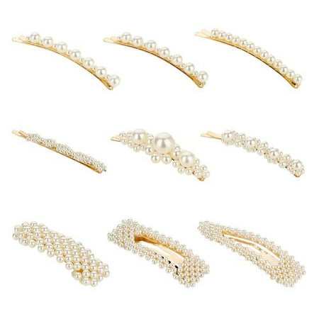 Akoada Pearl Hair Clips For Women Girls 9pcs Fashion Sweet