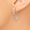thumbnail image 3 of 14k White Gold Twist Hoop Earrings Round, 3 of 8