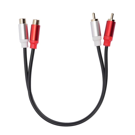 Male to Female Sound Extension Cable 30cm / 11.81 Inches Gold Plated RCA Audio Extension Cord for Home Theater TV Speaker