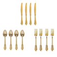 thumbnail image 4 of Thinsony Stylish Premium Plastic Forks Spoons and for Party Decor Silverware Golden 18.5cm 1Set, 4 of 6