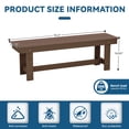 thumbnail image 2 of JUSTLET HDPE Outdoor 2-Person Dining Bench, Durable and Weather-Resistant for Patio, Garden and Balcony Use, Brown, 2 of 8