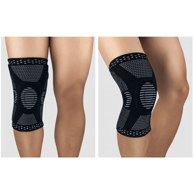 Rodillera profesional, rodillera de compresión para hombres y mujeres con almohadillas de gel para rótula y estabilizadores laterales, rodilleras de grado médico para correr, desgarro de menisco,