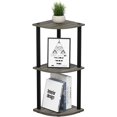 thumbnail image 1 of 5 Tier Corner Display Rack Multipurpose Shelving Unit, Dark Cherry/Black, 1 of 5