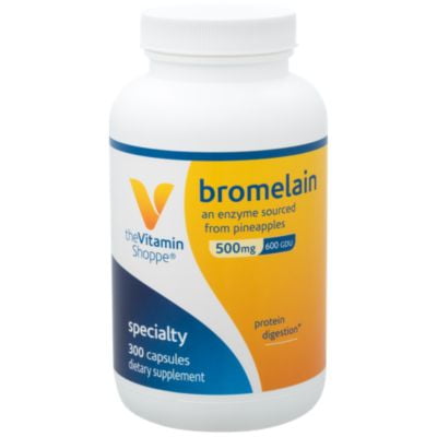 Pineapple Enzyme Bromelain (The Vitamin Shoppe Bromelain 500MG 600 GDU, Supports Protein Digestion Absorption, Enzyme Sourced from Pineapples (300)