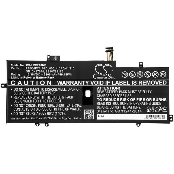 3200mAh L18C4P71 SB10T83175 SB10K97644 4ICP5/41/110 02DL006 Battery for Lenovo ThinkPad X1 Carbon 7th ThinkPad X1 Carbon 2019