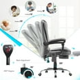 thumbnail image 4 of YODOLLA Massage High Back Desk Chair with Retractable Footrest & Heat, Gray, 4 of 8