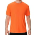thumbnail image 4 of High Visibility Safety Short Sleeve T-Shirt, Hi Vis Pure Dry Fit Poly Shirts for Men, 5.1 Oz 100% Polyester, Neon Orange, 2 Pack, S Size, 4 of 6