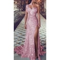 thumbnail image 2 of WTXUE Robes d'Été pour Femmes, Robe Longue à Paillettes pour Bal, Col en V, Or, Fête, Demoiselle d'Honneur, Soirée, Robe pour Femmes, Robe Rose pour Femmes, Rose m, 2 of 7