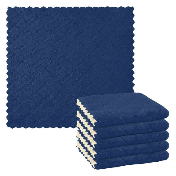 Ryvnso Dark Blue Paint Kitchen Towels Dish Clothes for Drying Dishes Cleaning Absorbent Set of 6