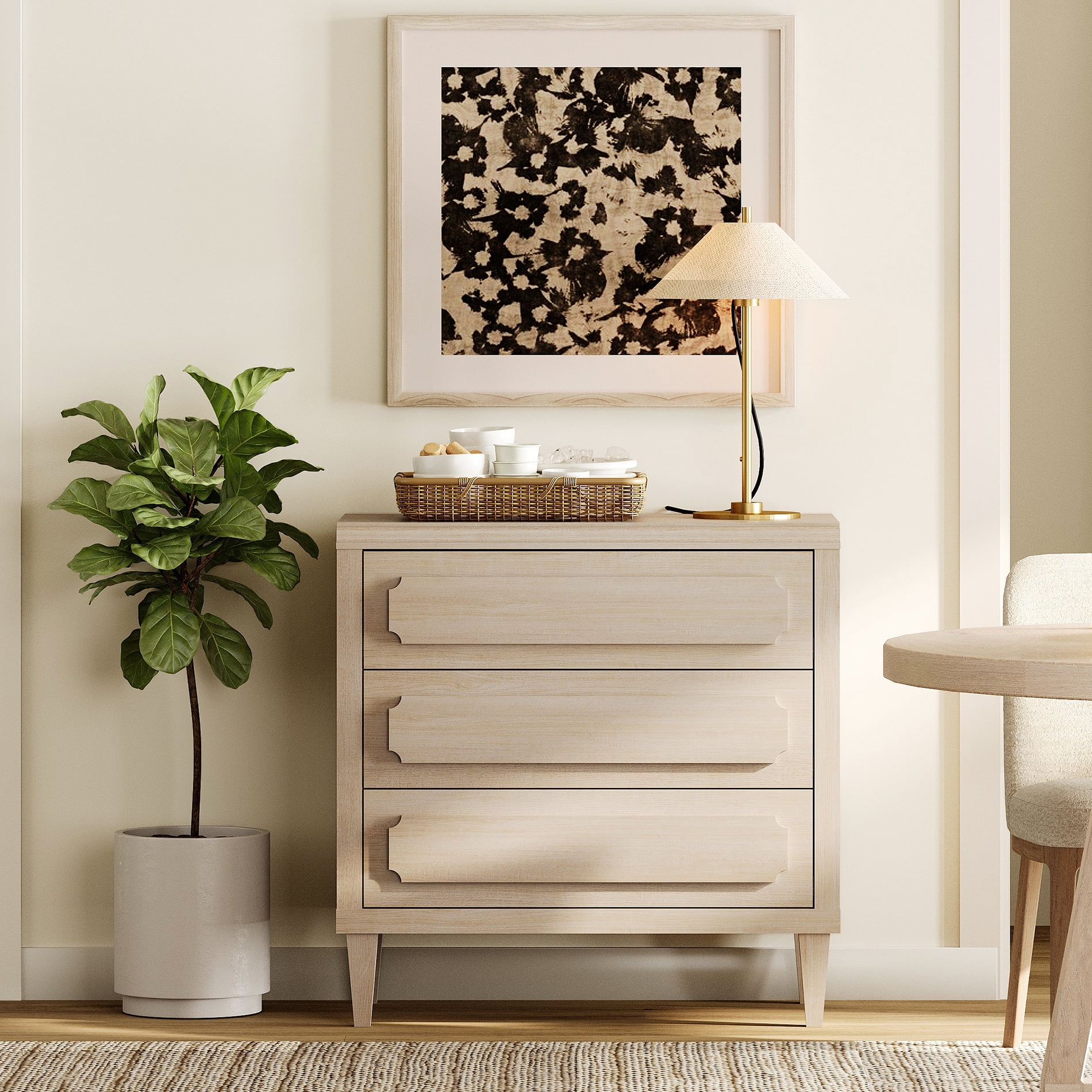 WAMPAT Modern Large Nightstand Set of 2