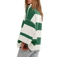 thumbnail image 6 of Tawop Sweatshirts Pullovers Tops Sweatshirts for Women Oversized Long Sleeve V Neck Quarter Zip Workout Casual Green 2XL, 6 of 6