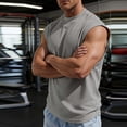 thumbnail image 4 of Men's Solid Color Sleeveless Tank Top, Casual Round Neck Summer Shirt, 4 of 6