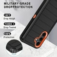 thumbnail image 3 of I-HONVA for Samsung Galaxy S25 FE Case,Shockproof Heavy Duty Rugged Phone Case Military-Grade Protection Phone Cover for Galaxy S25 FE Case,Stripe Black Orange, 3 of 7