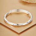 thumbnail image 3 of Women's 925 Sterling Silver Bangles Ladies Adjustable Handmade Bangle Simple Twisted Bracelets for Mothers Day Valentine Gift, 3 of 4
