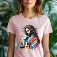 thumbnail image 5 of Jesus with Lamb T-Shirt | Christian Graphic Faith Tee for Women Men, White, Size M, 5 of 6