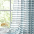 thumbnail image 3 of Fragrantex Striped Sheer Long Curtains for Living Room/Patio Linen Horizontal Blue Stripe Curtains Voile Grommet Top 40"Wx95"L,2 Panels, 3 of 6