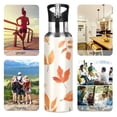 thumbnail image 7 of Yayeee 33oz Insulated Water Bottle Double Wall Stainless Steel with Flip Straw Lid, Beige Autumn Leaves, 7 of 7