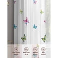 thumbnail image 6 of Vintage Colorful Butterfly Sheer Curtains 84 Inch Length 2 Panels Set Window Treatments, Watercolor Butterflies Farmhouse Rod Pocket Semi Curtains for Living Room/Bedroom/Kitchen Décor, 104"W x 84"L, 6 of 7