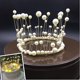thumbnail image 3 of Adorno para tarta de feliz cumpleaños hecho a mano brillante para niñas, corona de perlas artificiales blancas para boda, graduación, princesa, reina, fiesta de cumpleaños, 3 of 5