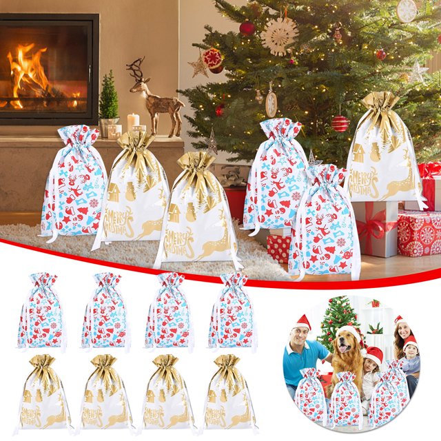 Bolsa de regalo de Navidad Bolsa de regalo con cordón Bolsa de papel de aluminio de Navidad Bolsa de regalo de Navidad Wmkox8yii HFSH2839