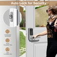 thumbnail image 3 of Smart Lock, 5-in-1 Keyless Entry Door Lock, Smart Door Locks for Front Door, Fingerprint Door Lock, Biometric Door Lock with Handle, Door Lock with Code Support App &WIFI Control (Silver), 3 of 6