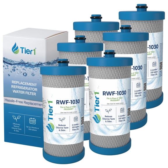 Tier1 RWF1030 WF1CB Refrigerator Water Filter | Replacement for Kenmore 469906, RG100, WF284, NGRG2000, PS503627, 469910 Filter - Up to 12 Months Supply | Easy Install | Great Tasting Water (6-pk)