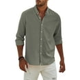 thumbnail image 3 of JULMCOMO Mens Dress Shirts Short Sleeve Button Down Shirts Casual Vacation Shirts Solid Color Summer Wedding Shirts,Gray, 3 of 3