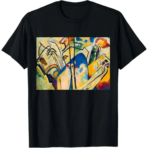 RARE Composition IV by Wassily Kandinsky Unisex-Adults Black Abstract Art T-Shirt
