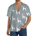 thumbnail image 3 of Xecao offers the Cartoon Poodle Dog for Men's Casual Short-sleeved Shirt, a button-up collared shirt with a pocket, perfect for beach vacations and yacht travel in the XX-Large size., 3 of 7