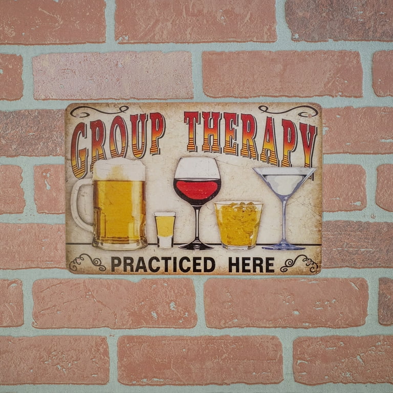 Funny Novelty Group Therapy Beer Wine Tin Wall Sign Man Cave Bar Pub Cafe Decor Funny Novelty Group Therapy Beer Wine Tin Wall Sign Man Cave Bar Pub Cafe Decor