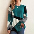 thumbnail image 3 of Long Sleeve T Shirt, Gifts For Women Long Sleeve Blouse For Women Women's Thin Geometric Long Sleeve Print Loose Sweatshirt Women Tops And Blouses For Work Loose Fitting Long (Green,Large), 3 of 5