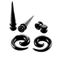 thumbnail image 4 of Vogem 54Pcs Black Ear Stretching Kit 14G-00G/1.6mm-10mm Ear Gauges Expander Set Acrylic Tapers and Plugs Acrylic Spiral Tapers Body Piercing Jewelry Set for Women and Men, 4 of 4