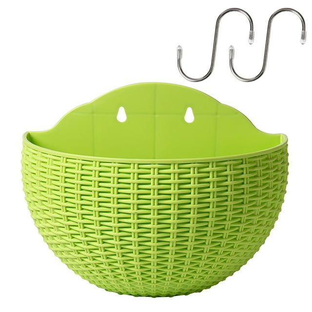 Wall Mounted Plant Flower Pot Vase Balcony European Style Planters Imitation Rattan Home Decoration Gift Flowerpot