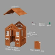 Backyard Discovery Timberlake Cedar Wooden Kids Playhouse, Play Kitchen, Snack Bar Window