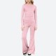 thumbnail image 1 of Conjuntos de blusas y camisas de cuello redondo y manga larga para niños Invierno Conjunto de dos piezas de ropa de casa de color liso Camisas de manga larga Pantalones largos y pijamas Top de poliést, 1 of 5