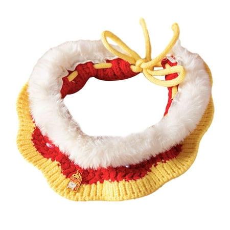 Bvdfgk Kitten Necklace Scarf Cute Hand Woven Crochet Bib for Small Dog Puppy Kitten