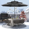 thumbnail image 7 of Autlaycil 10ft Black Patio Umbrella with Push Button Tilt and Crank, 8 Sturdy Ribs UV Protection Waterproof for Garden, Deck, Table, Pool, 7 of 7