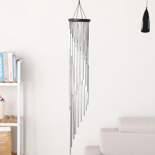 Campanas de viento de 36 pulgadas para exteriores, 18 tubos de aluminio, jardín, Patio, patio trasero, colgante plata Cola campanas de viento