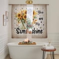 thumbnail image 6 of Sheer Curtain 63 Inch Length 2 Panels Light Filtering Window Curtain Vintage Sunflower Sheer Voile Curtains Rod Pocket Window Treatment for Kitchen Living Room You Are My Sunshine Love Quotes, 6 of 9