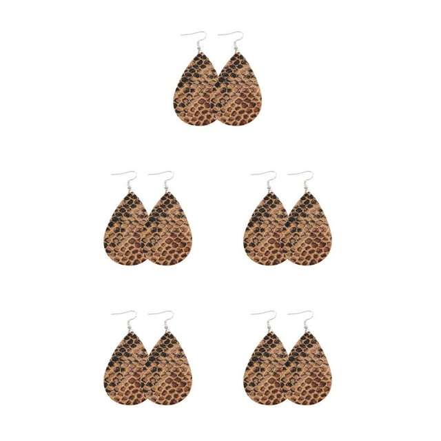 QualitChoice Leopard Print Earrings Body Decoration Water Drop Ear Dangles Birthday Gift Type 11 5Set