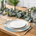 thumbnail image 6 of Farmhouse Vintage Round Table Placemats set of 2, Wood Texture Washable Woven Place Mats for Dining Tables Kitchen Party Decor,Heat Proof, 15in, Blue Beige Brown, 6 of 8